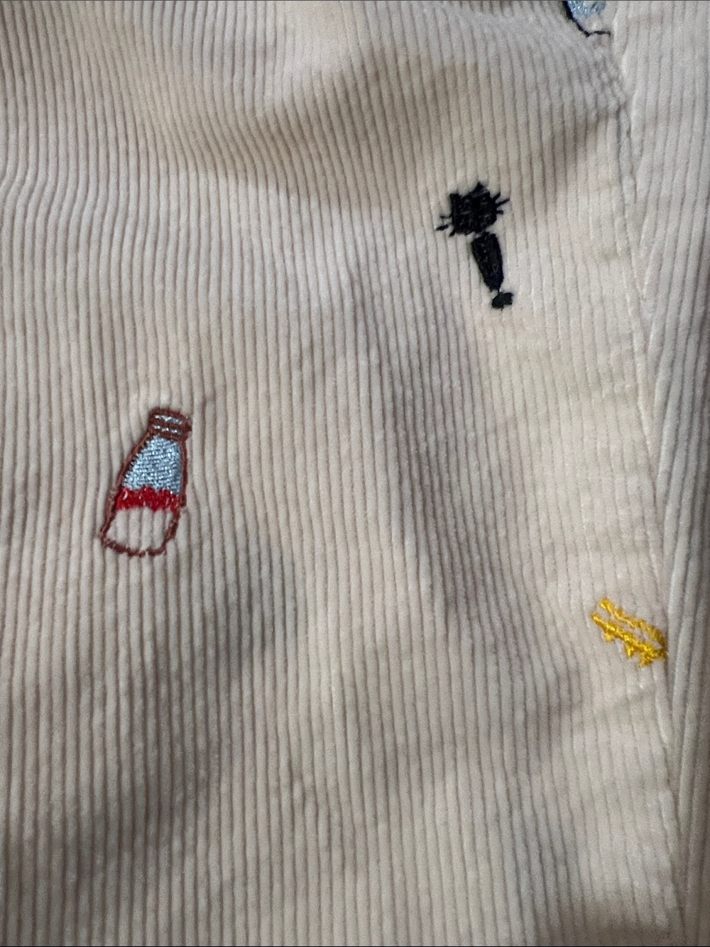 Pilcro Cream Embroidered Snack Motif The Icon Slight Flare Jeans - Picture 7 of 13